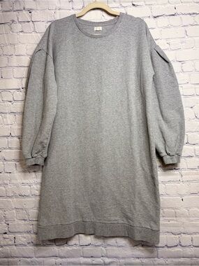 The Simple Folk Grey Melange Minimalist Casual Cozy Meadow Fleece Dress 10